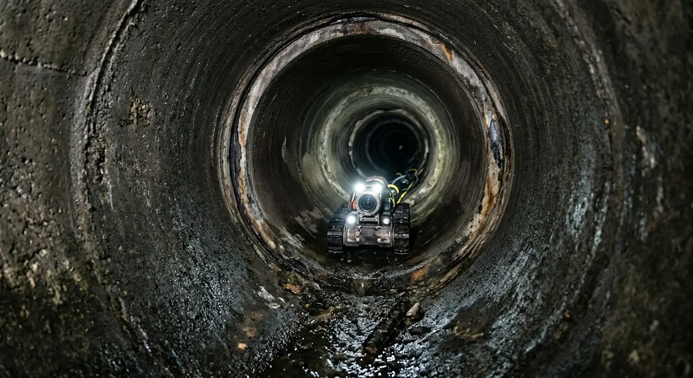 Robotic sewer camera inspecting pipe interior for Sewer Line Repair in Altadena